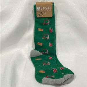 Locale Outdoor, Men’s Green and Gray, Golfing Theme, Casual Socks, (OSFM)